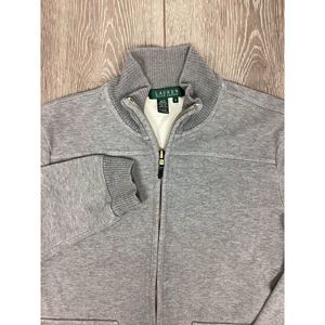 Lauren Ralph Lauren Women’s sweater Double‎ pocket Gray M Full Zip
